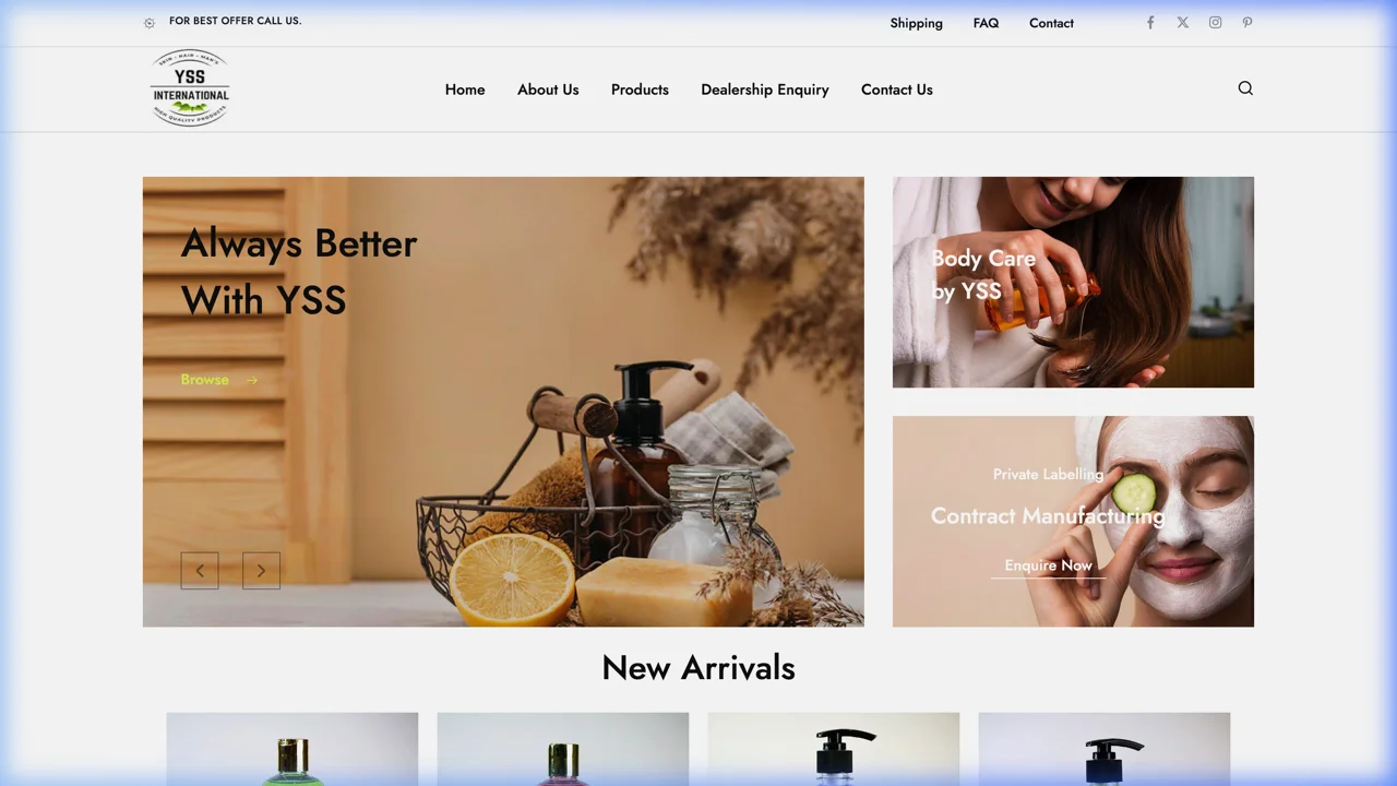 YSS International Homepage Preview